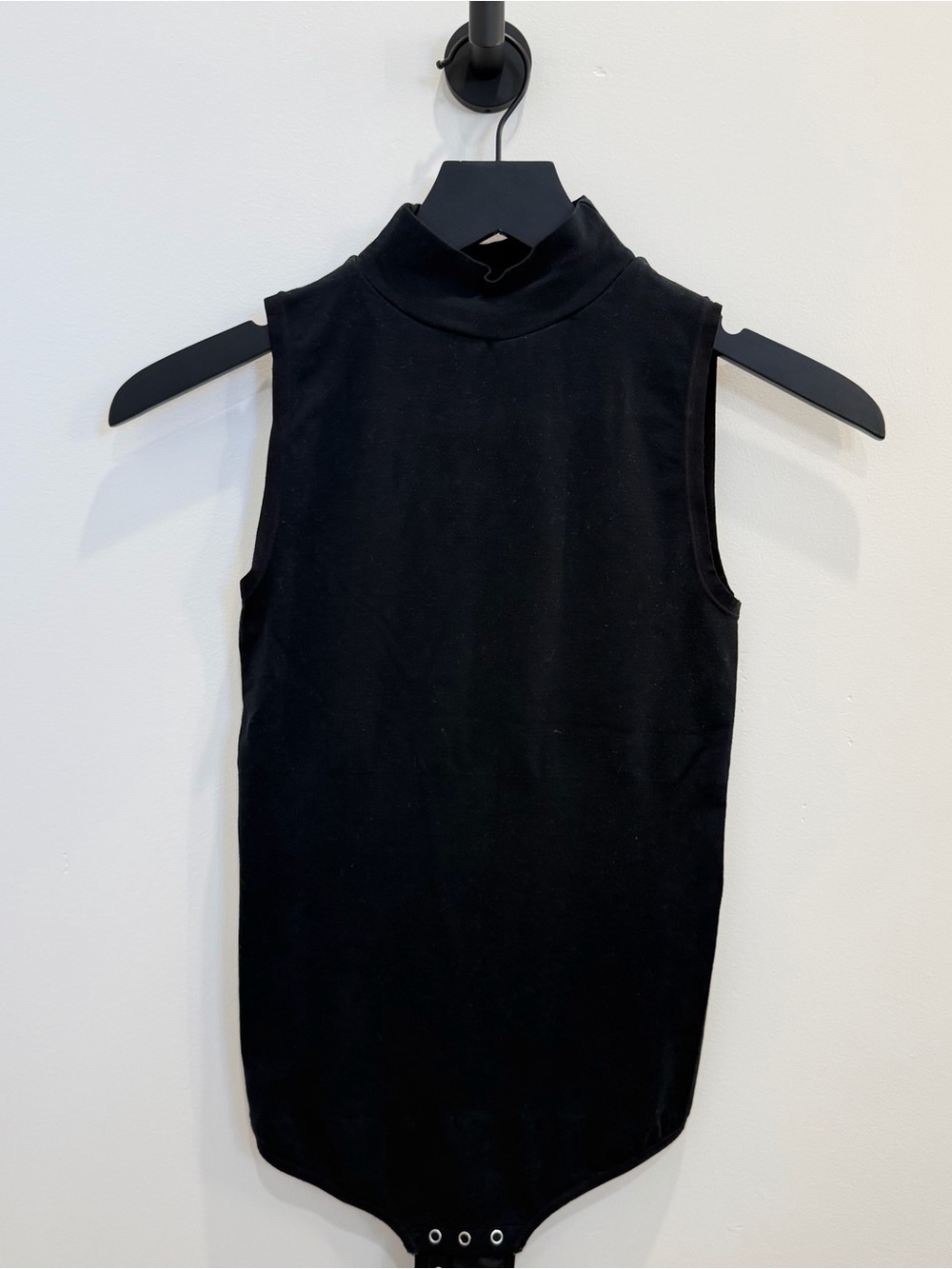 Sleeveless Mock Neck Bodysuit in Black